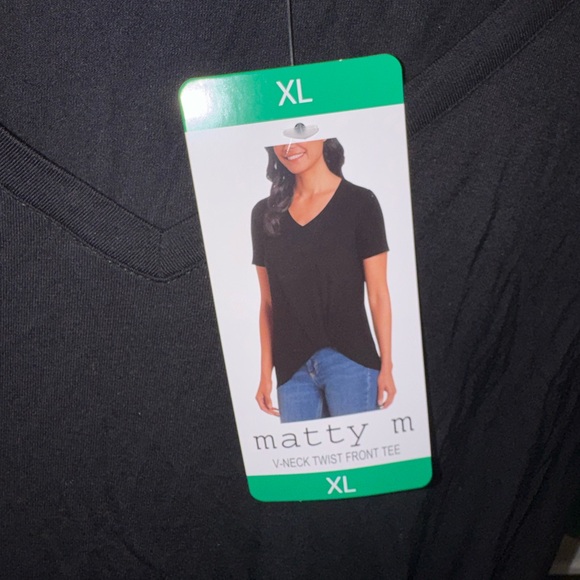 Matty M Classic Black V-Neck Tee - Picture 1 of 2